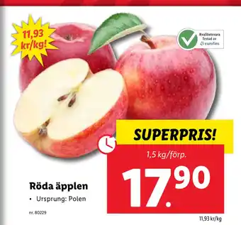 Lidl Röda äpplen erbjuda