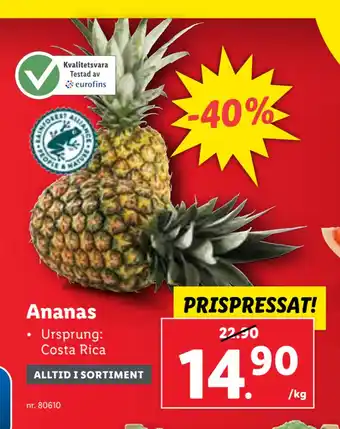 Lidl Ananas erbjuda
