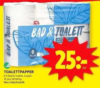 ICA Kvantum TOALETTPAPPER erbjuda