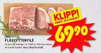 ICA Kvantum FLÄSKYTTERFILÉ erbjuda