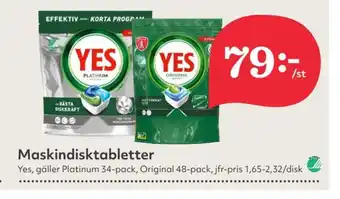Hemköp Yes diskmaskintabs erbjuda