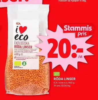 ICA Kvantum RÖDA LINSER erbjuda