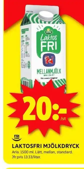 ICA Kvantum Arla lättmjölk erbjuda