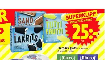 ICA Supermarket Lakrits glasspinnar erbjuda