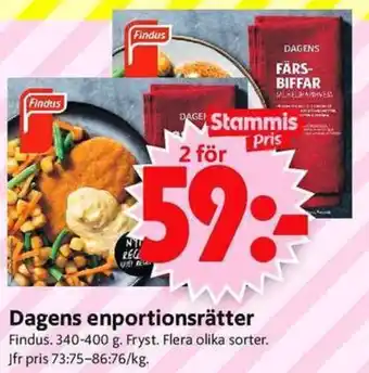 ICA Supermarket Dagens enportionsrätter erbjuda