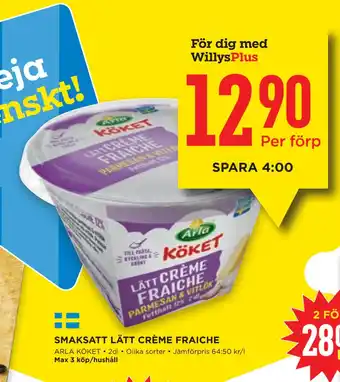 Willys Smaksatt lätt crème fraiche erbjuda