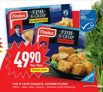 Willys Fish & crisp nuggets, gourmetfiléer erbjuda