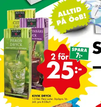 ÖoB Kivik dryck erbjuda