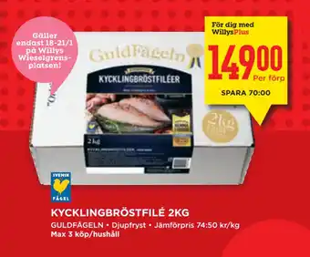 Willys Kycklingbröstfilé 2kg erbjuda