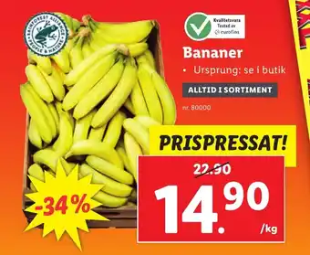 Lidl Bananer erbjuda