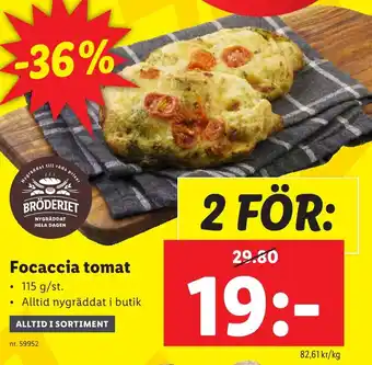 Lidl Focaccia tomat erbjuda