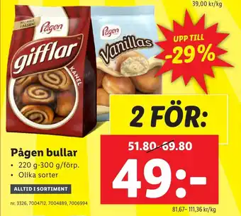 Lidl Pågen bullar erbjuda