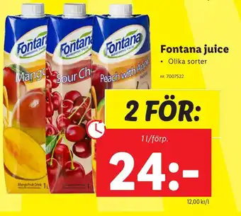 Lidl Fontana juice erbjuda