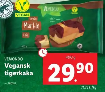 Lidl VEMONDO Vegansk tigerkaka erbjuda