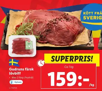 Lidl Gudruns färsk lövbiff erbjuda