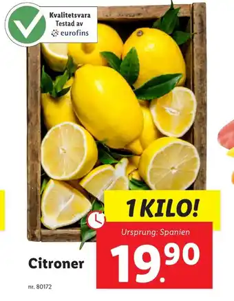 Lidl Citroner erbjuda