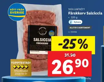 Lidl SVEA LANTKÖTT Färskkorv Salciccia erbjuda