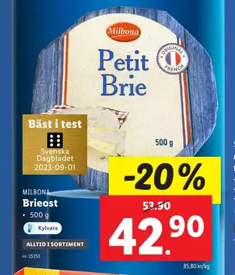 Lidl MILBONA Brieost erbjuda