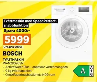 Power BOSCH TVÄTTMASKIN erbjuda