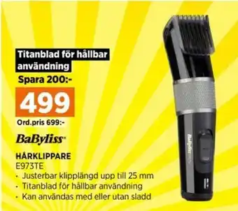 Power HÅRKLIPPARE E973TE erbjuda
