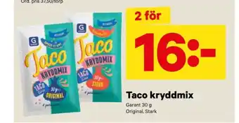 City Gross Garant taco kryddmix erbjuda