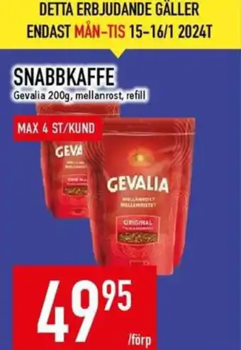Matdax Gevalia instant kaffe erbjuda