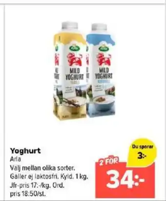 Coop Extra Arla yoghurt erbjuda