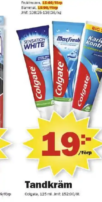 Pekås Colgate tandkräm erbjuda