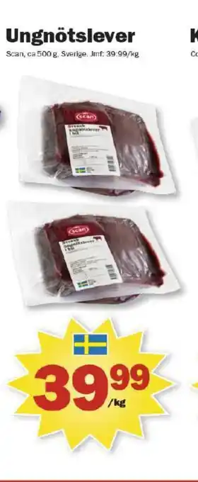 Pekås Scan ungnötslever erbjuda