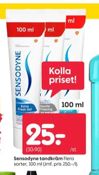 Rusta Sensodyne tandkräm erbjuda