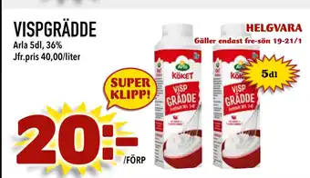 Nya Pulsen Vispgrädde erbjuda