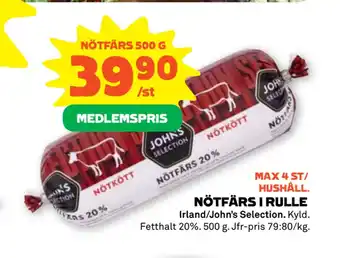 Stora Coop Nötfärs i rulle erbjuda