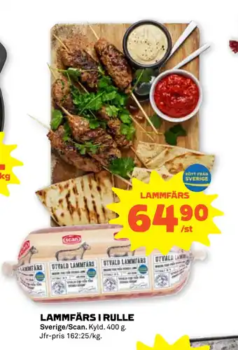 Stora Coop Lammfärs i rulle erbjuda