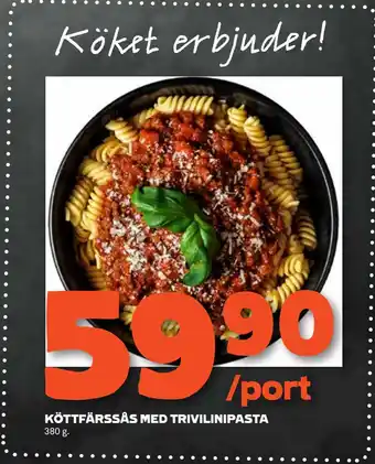 Stora Coop Köttfärssås med trivilinipasta erbjuda