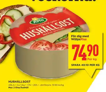 Willys Hemma Hushållsost erbjuda