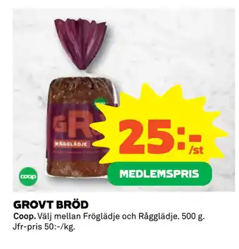 Coop Daglivs Grovt bröd erbjuda