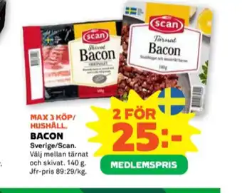 Stora Coop Scan baconskivor erbjuda