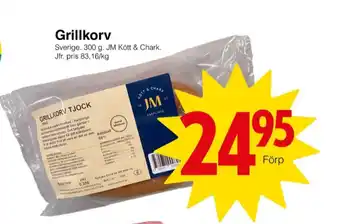Matöppet Jm chark grillkorv erbjuda