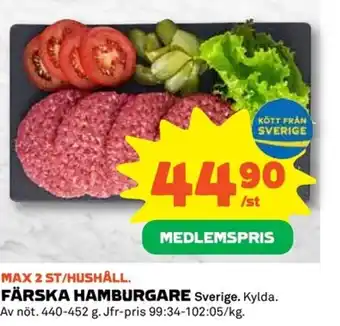 Coop FÄRSKA HAMBURGARE erbjuda