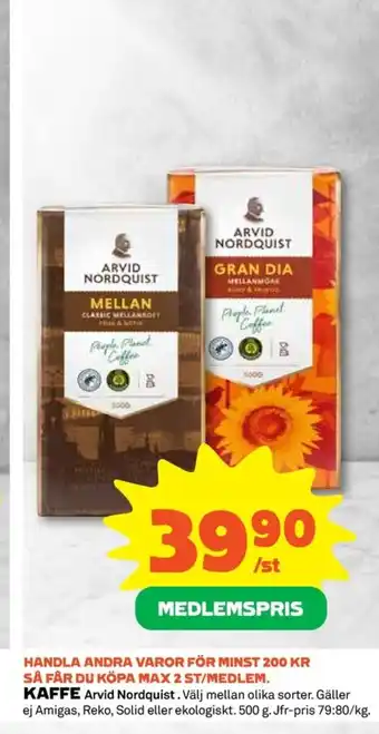 Coop KAFFE Arvid Nordquist erbjuda