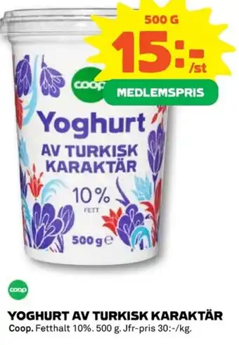 Coop YOGHURT AV TURKISK KARAKTÄR erbjuda