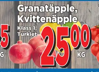 Supergrossen Granatäpple, kvittenäpple erbjuda