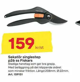 Byggmax Sekatör singlestep p26 ss Fiskars erbjuda