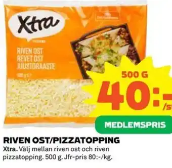Coop Extra RIVEN OST/PIZZATOPPING erbjuda