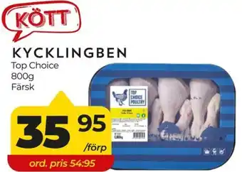 Matrix Butikerna KYCKLINGBEN Top Choice 800g Färsk erbjuda