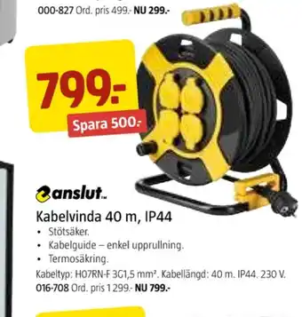 Jula Anslut kabelvinda erbjuda