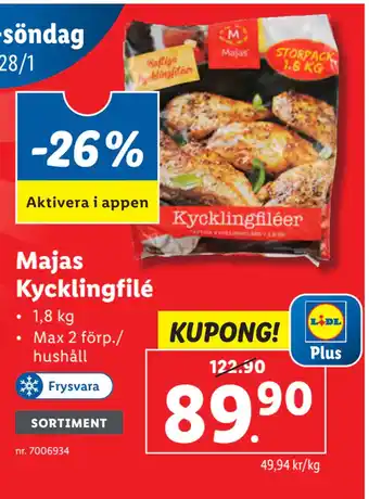 Lidl Majas kycklingfilé erbjuda