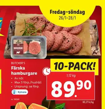 Lidl Färska hamburgare erbjuda