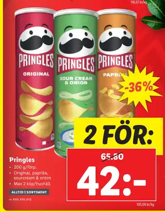 Lidl Pringles erbjuda