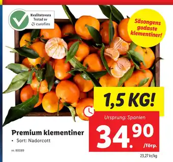 Lidl Premium klementiner erbjuda